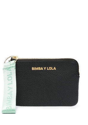 Bimba y Lola logo-tag leather purse - Black