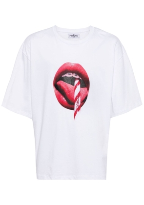 Fiorucci Mouth Graphic-print cotton T-shirt - White