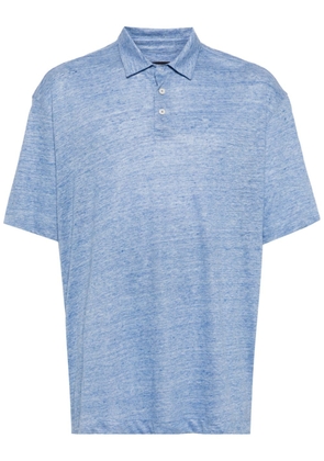 Zegna short-sleeve linen polo shirt - Blue