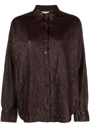 Zadig&Voltaire Tamara crinkled leather shirt - Brown