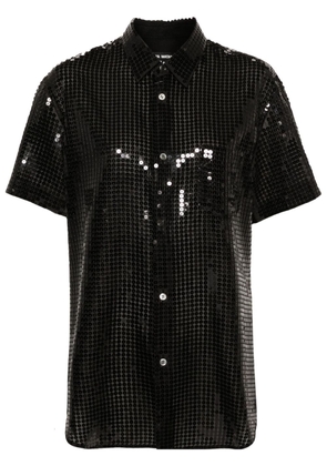 Junya Watanabe sequin-embellished short-sleeved shirt - Black