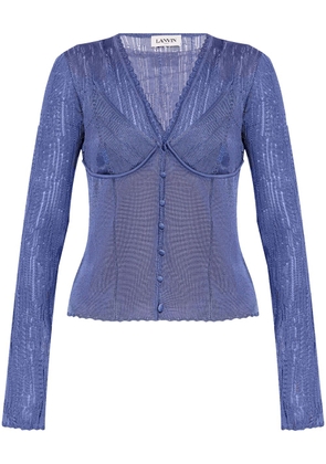 Lanvin corset-style lace top - Blue