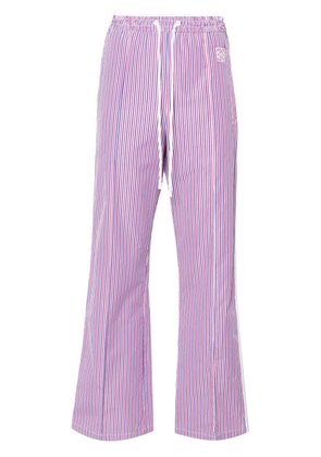 LOEWE Anagram-embroidered striped trousers - Blue