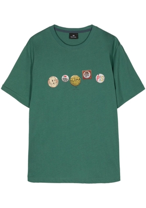 PS Paul Smith Badges-print organic-cotton T-shirt - Green