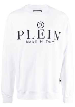 Philipp Plein logo-print long-sleeve sweatshirt - White