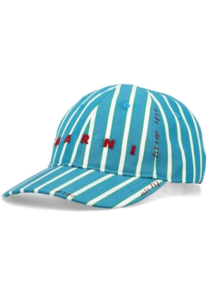 Marni striped cotton baseball cap - Blue