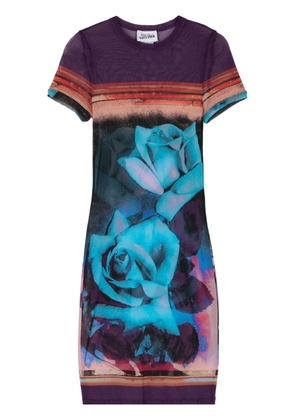 Jean Paul Gaultier Roses mesh minidress - Blue