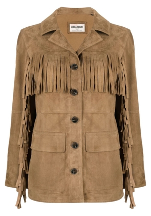 Zadig&Voltaire Lala fringed suede jacket - Brown