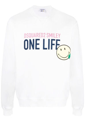 Dsquared2 Smiley organic cotton sweatshirt - White