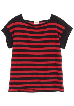 Céline Pre-Owned 2000s square neck striped T-shirt - Black