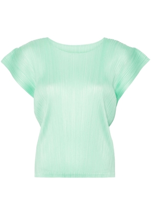 Pleats Please Issey Miyake seamless pleated T-shirt - Green