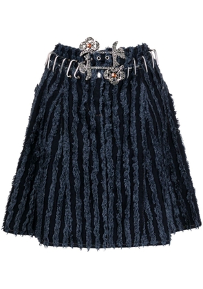 Chopova Lowena full-fringe cotton miniskirt - Blue