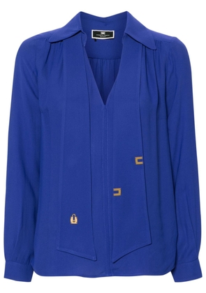 Elisabetta Franchi scarf-detail crepe blouse - Blue
