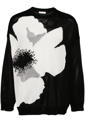 Valentino Garavani Flower-print cotton-jersey sweatshirt - Black