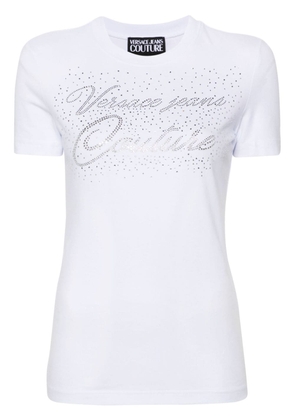 Versace Jeans Couture rhinestone-detailed cotton-blend T-shirt - White