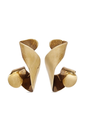 DRIES VAN NOTEN asymmetric brass earrings - Gold