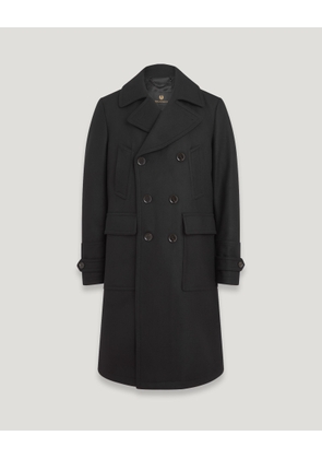 Belstaff Milford Coat Men's Wool Cashmere Blend Black Size 52