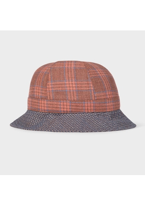 Paul Smith Wool Check Bucket Hat Red