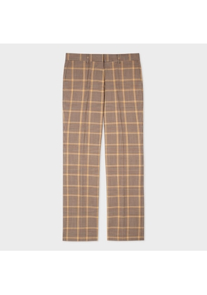 Paul Smith Women's Honey Check Wool Trousers Brown