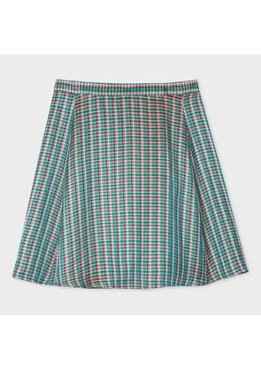 PS Paul Smith 'Houndstooth Check' Mini Skirt Green