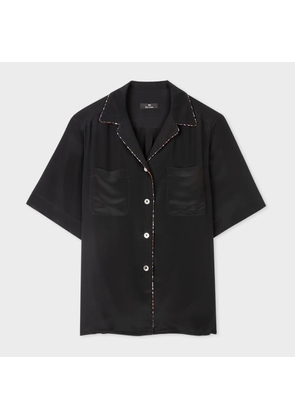PS Paul Smith Women's Black Silk-Blend Shirt With Daisy Stripe