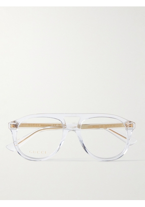 Gucci Eyewear - '80s Monaco Aviator-Style Acetate Optical Glasses - Men - Neutrals