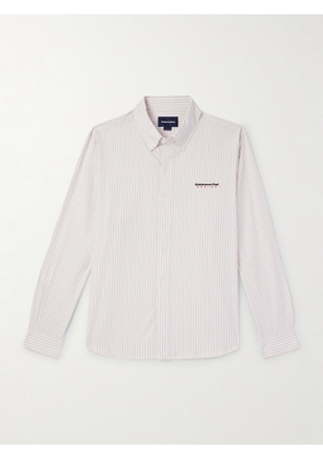 thisisneverthat - DSN Button-Down Collar Logo-Embroidered Striped Cotton Oxford Shirt - Men - Neutrals - S