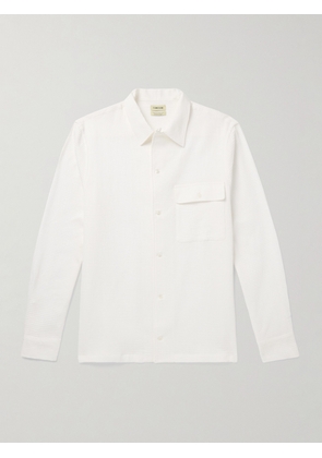 De Bonne Facture - Honeycomb-Knit Cotton and Linen-Blend Shirt - Men - White - S