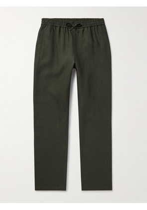 De Bonne Facture - Straight-Leg Belgian Linen Drawstring Trousers - Men - Green - IT 46