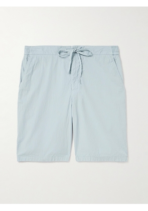 Frescobol Carioca - Sergio Straight-Leg Cotton-Blend Seersucker Drawstring Shorts - Men - Blue - UK/US 30