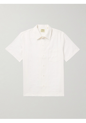 De Bonne Facture - Convertible-Collar Embroidered Cotton and Linen-Blend Shirt - Men - White - IT 46