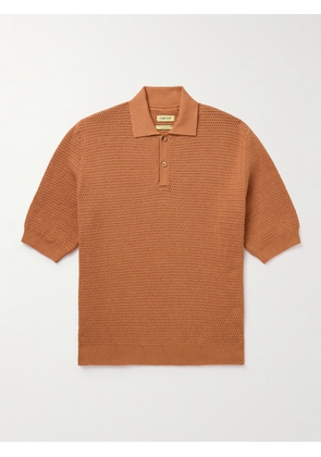 De Bonne Facture - Honeycomb Organic Cotton Polo Shirt - Men - Orange - S