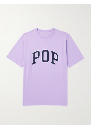 Pop Trading Company - Logo-Embroidered Cotton-Jersey T-Shirt - Men - Purple - S
