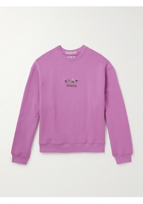 MANAAKI - Logo-Embroidered Cotton-Jersey Sweatshirt - Men - Purple - S