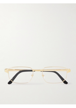 Cartier Eyewear - Santos Rectangular-Frame Gold-Tone Optical Glasses - Men - Gold