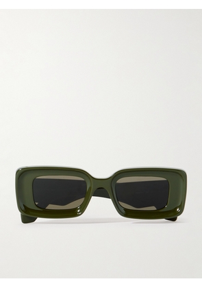 LOEWE - Anagram Rectangular-Frame Acetate Sunglasses - Men - Green