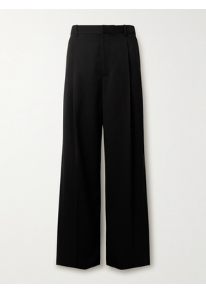 Jil Sander - Wide-Leg Pleated Grain de Poudre Wool Trousers - Men - Black - IT 44