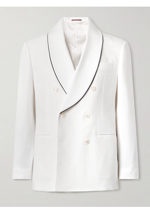 Brunello Cucinelli - Double-Breasted Cotton Tuxedo Jacket - Men - White - IT 46
