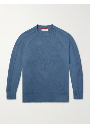 Brunello Cucinelli - Argyle Cotton Sweater - Men - Blue - IT 46