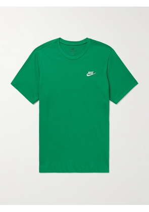 Nike - Sportswear Club Logo-Embroidered Cotton-Jersey T-Shirt - Men - Green - XS
