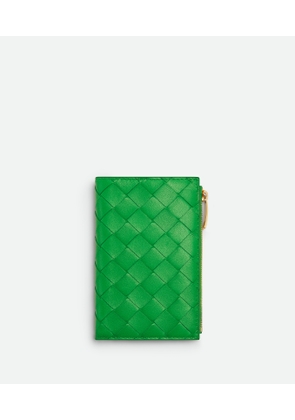 Medium Intrecciato Bi-fold Zip Wallet - Bottega Veneta