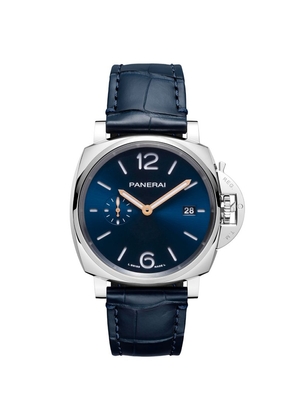Panerai Stainless Steel And Alligator Leather Luminor Due Watch 42Mm