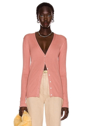 CO Ribbed Cardigan in Dusty Pink - Rose. Size XS (also in ).