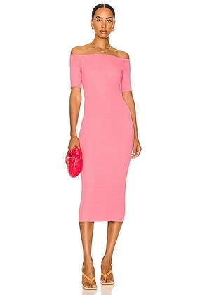 Enza Costa Stretch Silk Knit Off The Shoulder Dress in Vintage Pink - Pink. Size S (also in ).