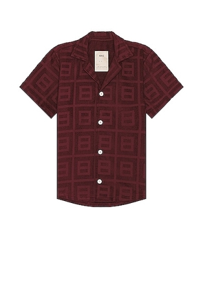 OAS Burgundy Terrace Cuba Terry Shirt in Burgundy - Brick. Size M (also in L, S, XL/1X).