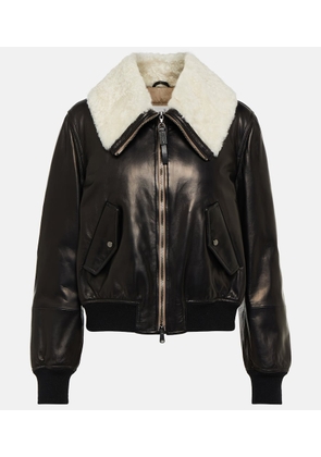 Brunello Cucinelli Shearling-lined leather jacket