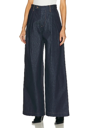 Amiri Wide Leg Double Pleated Pant in Indigo - Blue. Size 27 (also in 28).