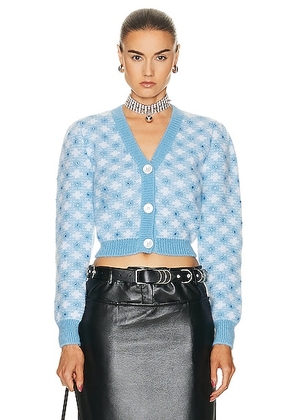 Alessandra Rich Long Sleeve Cardigan in Light Blue - Baby Blue. Size 40 (also in 42).