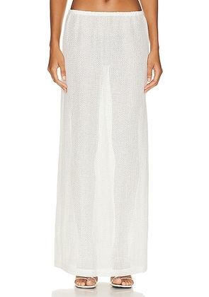 LESET Stella Maxi Skirt in White - White. Size L (also in ).