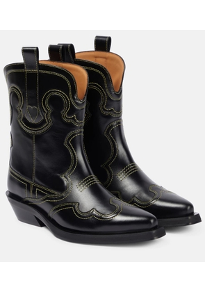 Ganni Leather cowboy boots